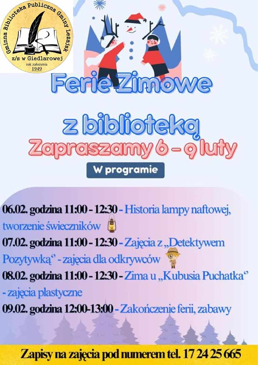 feria-zimowe z biblioteka giedlarowa 2024