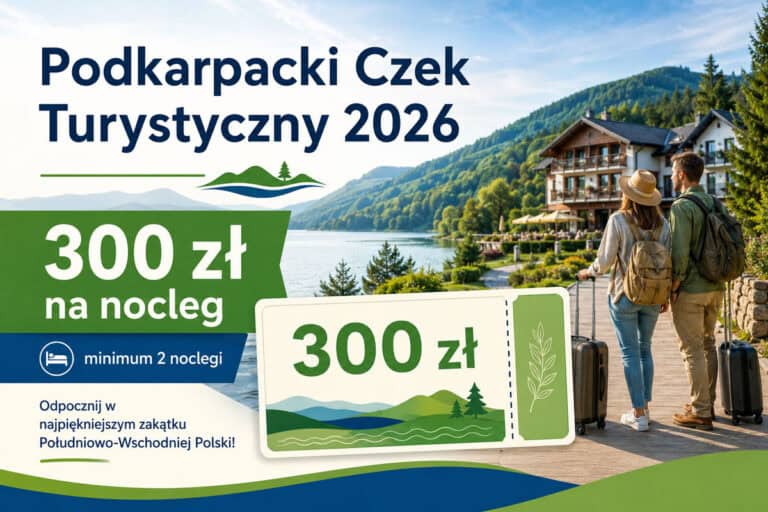 Podkarpacki Czek Turystyczny 2026 – 300 zł na nocleg. Kto może skorzystać i jak otrzymać czek?